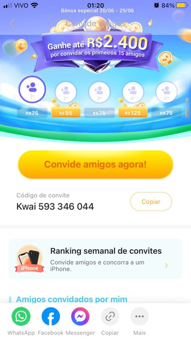 Fashion Usem este link/codigo para começar a ganhar dinheiro no kwai