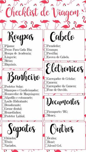 Checklist de viagem