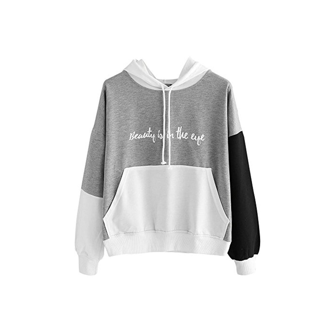 Fashion Sudaderas Mujer BaZaHei Suéter Delgado con Capucha de Color a Juego con cordón de Color de otoño Blusa de Lindo Pullover de Moda Personalidad Camisa de Talla Grande para Mujer Otoño Invierno