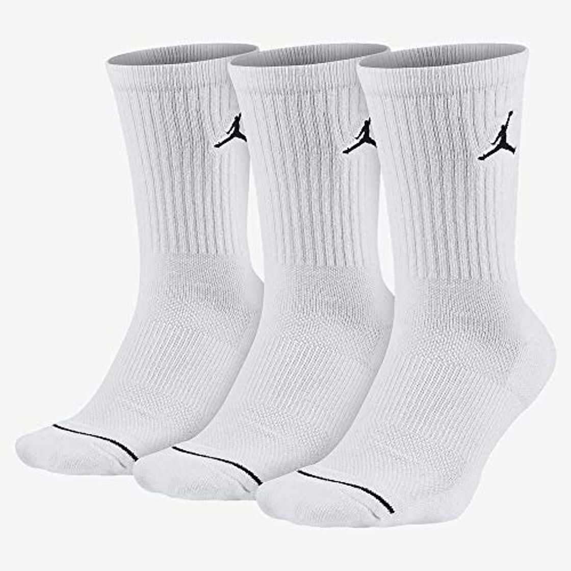 Social Nike Jumpman Crew 3Ppk Calcetines Línea Michael Jordan, Hombre, Blanco
