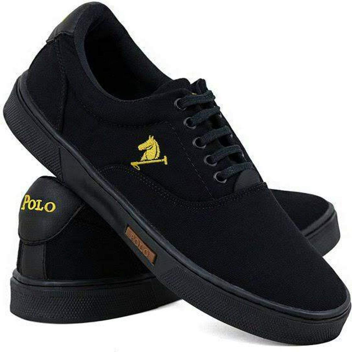 Fashion Tênis Masculino Polo Joy Casual Em Lona - Preto e Chumbo