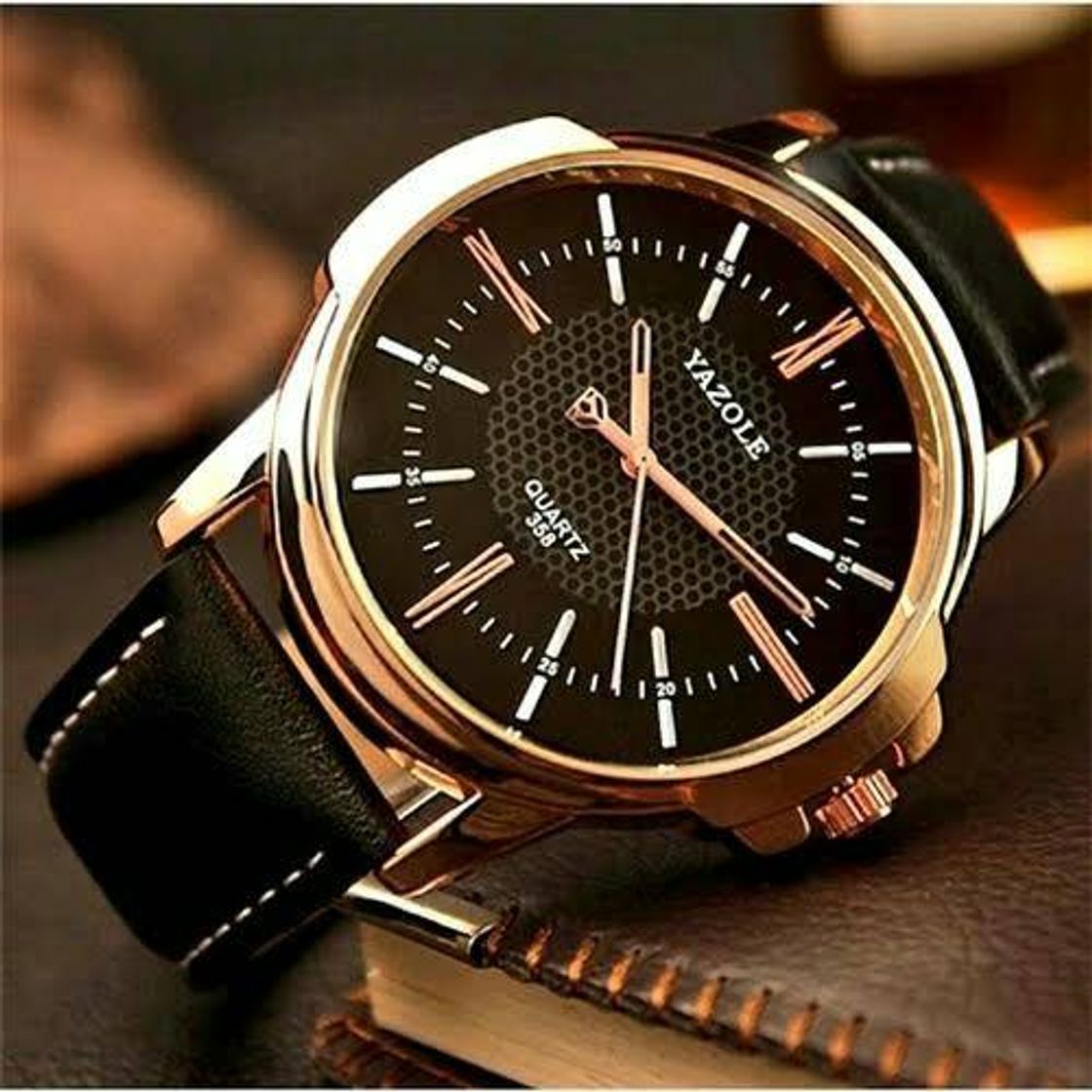 Product Relógio Masculino Yazole 358 Pulseira Em Couro Ferragem Bronze