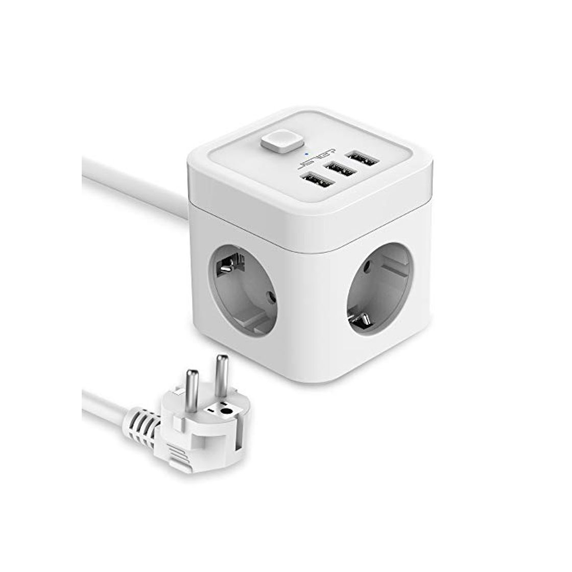 Producto JSVER Cube Enchufe USB con 3 Puertos de USB y 3 Tomas