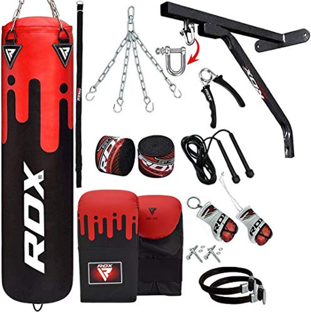 Product RDX Saco de Boxeo Relleno MMA Muay Thai Kick Boxing Artes Marciales con Soporte Pared Cadena Guantes 17PC 4FT 5FT Punching Bag