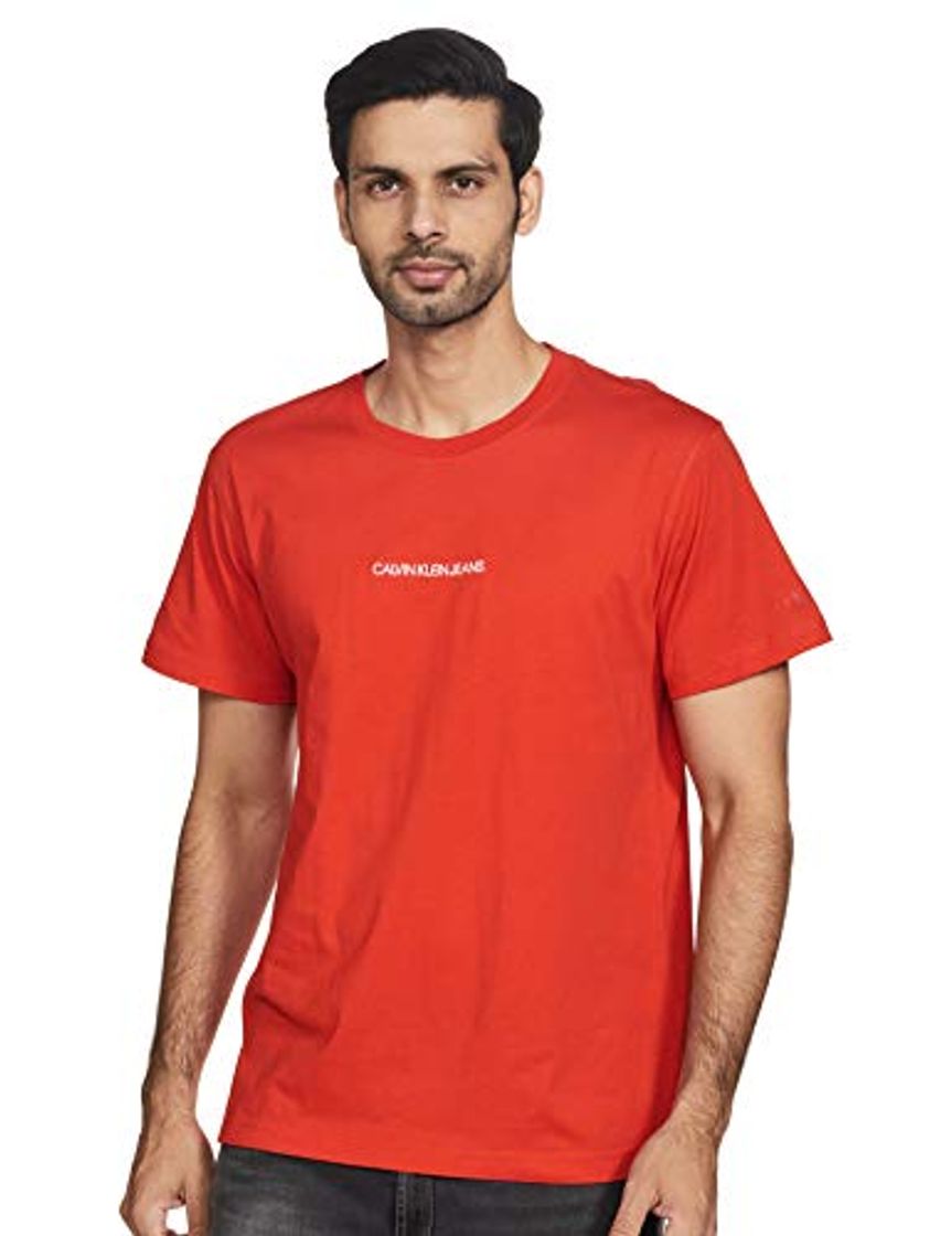 Moda Calvin Klein Instit Chest Logo Reg tee Camiseta, Rojo