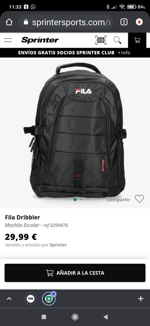 Moda Mochila fila multibolsillos