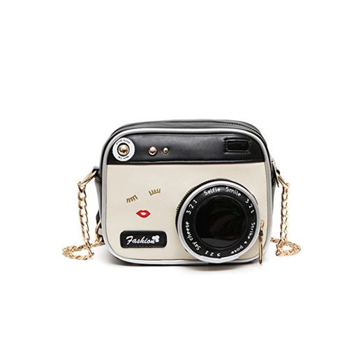 SODIAL Bolso de hombro nueva marea femenina bolso retro bolso de hombro de la camara de moda bolso de fiesta pequeno bolso de mensajero de cadena