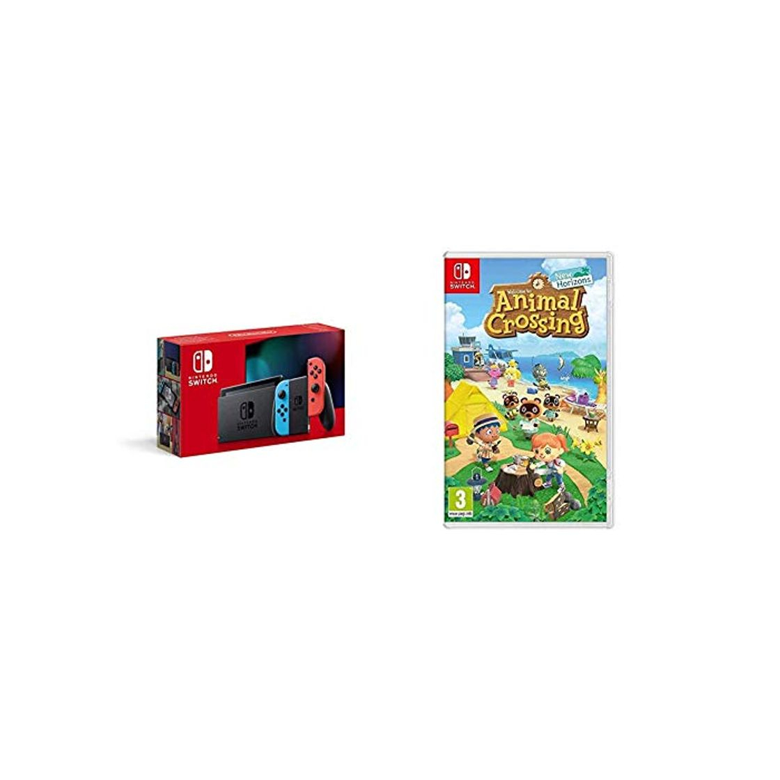 Social Nintendo Switch - Consola Estándar, Color Azul Neón/Rojo Neón