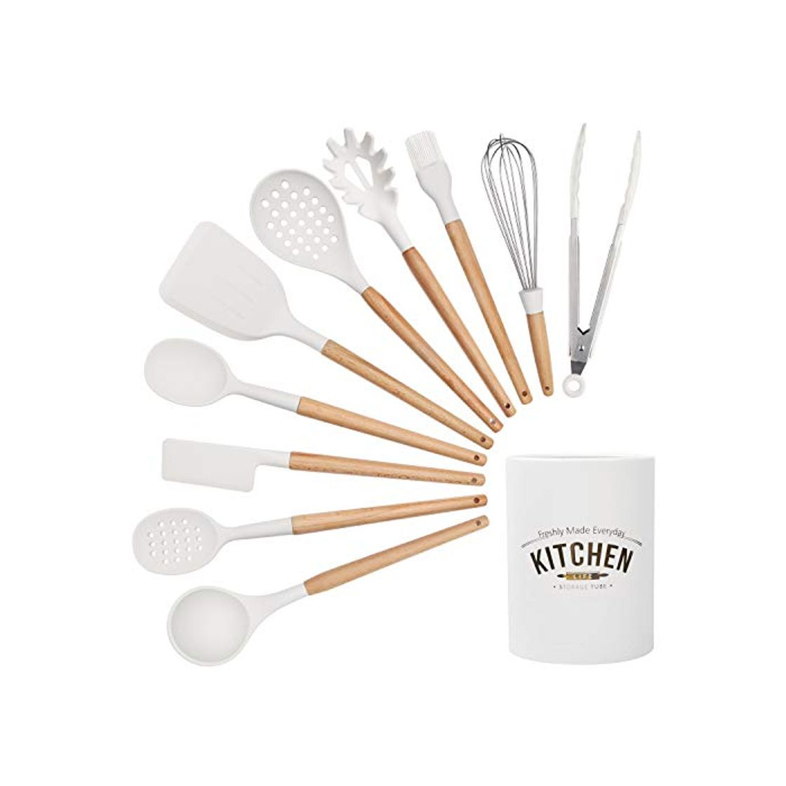 Categoría de hogar CORAFEI 10 Piezas Utensilios de Cocina Silicona y Madera con Olla de