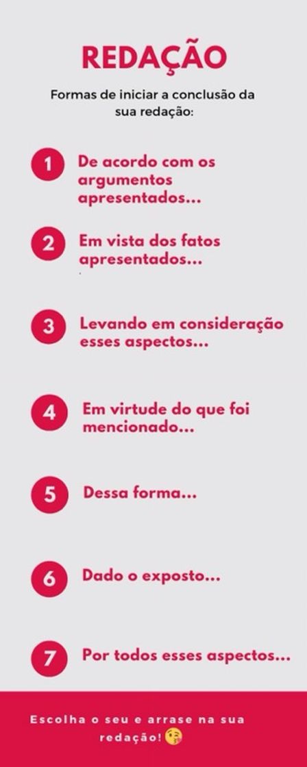 Fashion Conclusões para redação 