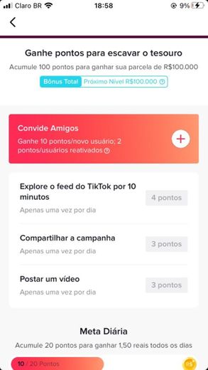 Missões no TikTok 