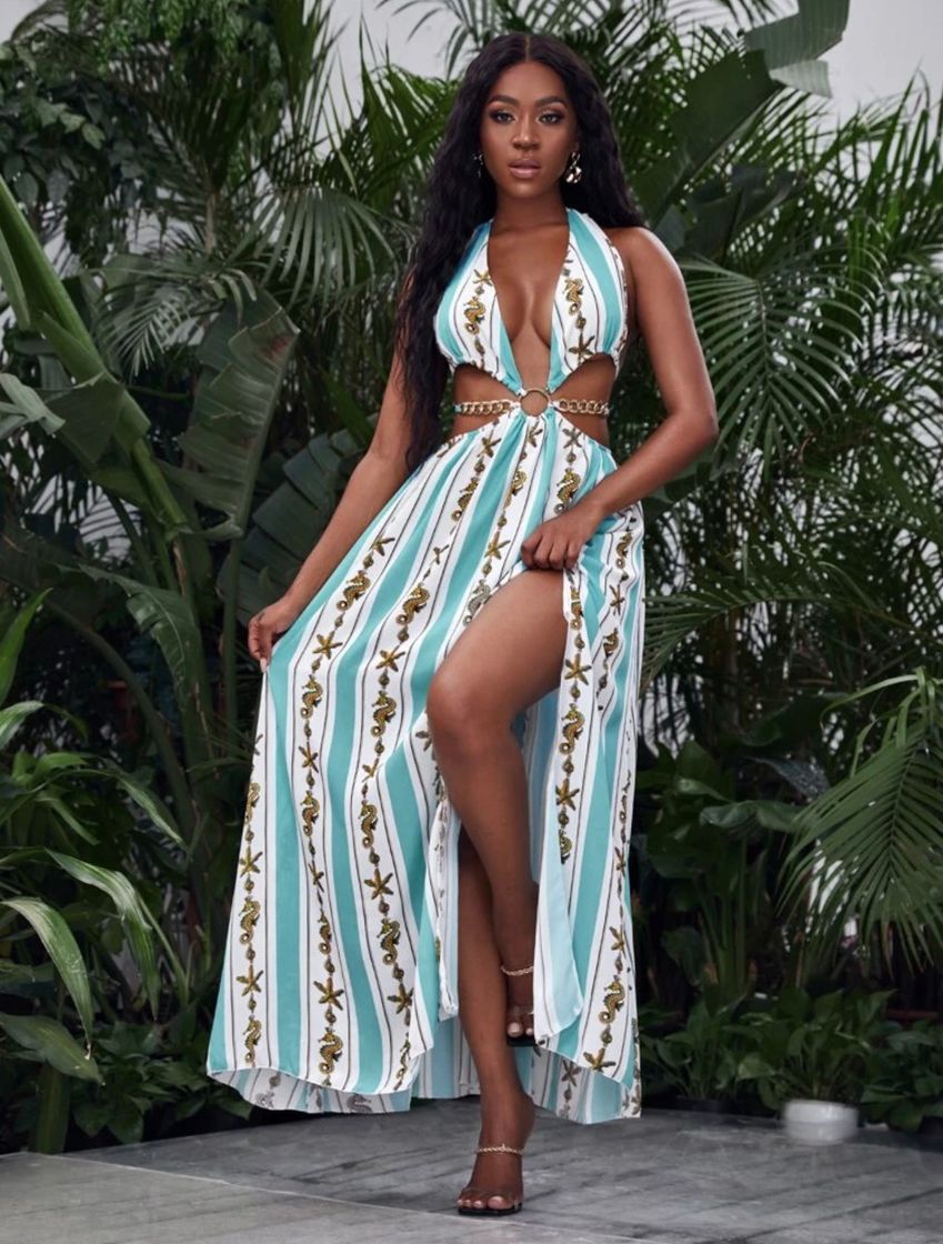 Social Vestido padrão com detalhes 