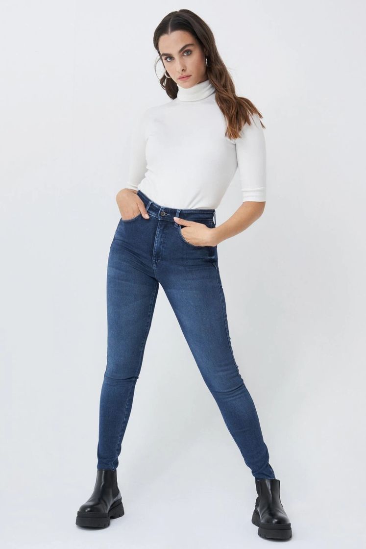 Fashion CALÇA EM MALHA INDIGO PUSH IN SECRET GLAMOUR SKINNY