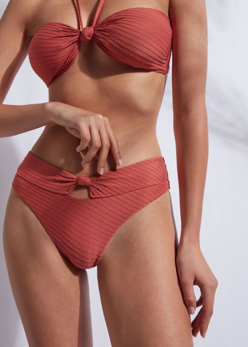 Moda Slip de Biquíni Brasileiro de Cintura Subida Valencia