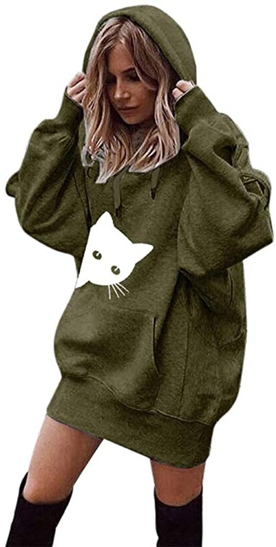 Fashion Holataa Sudadera Mujer con Capucha Invierno Hoodie Sweatshirt Sudaderas Chica Baratas Manga Larga Moda Tallas Grandes