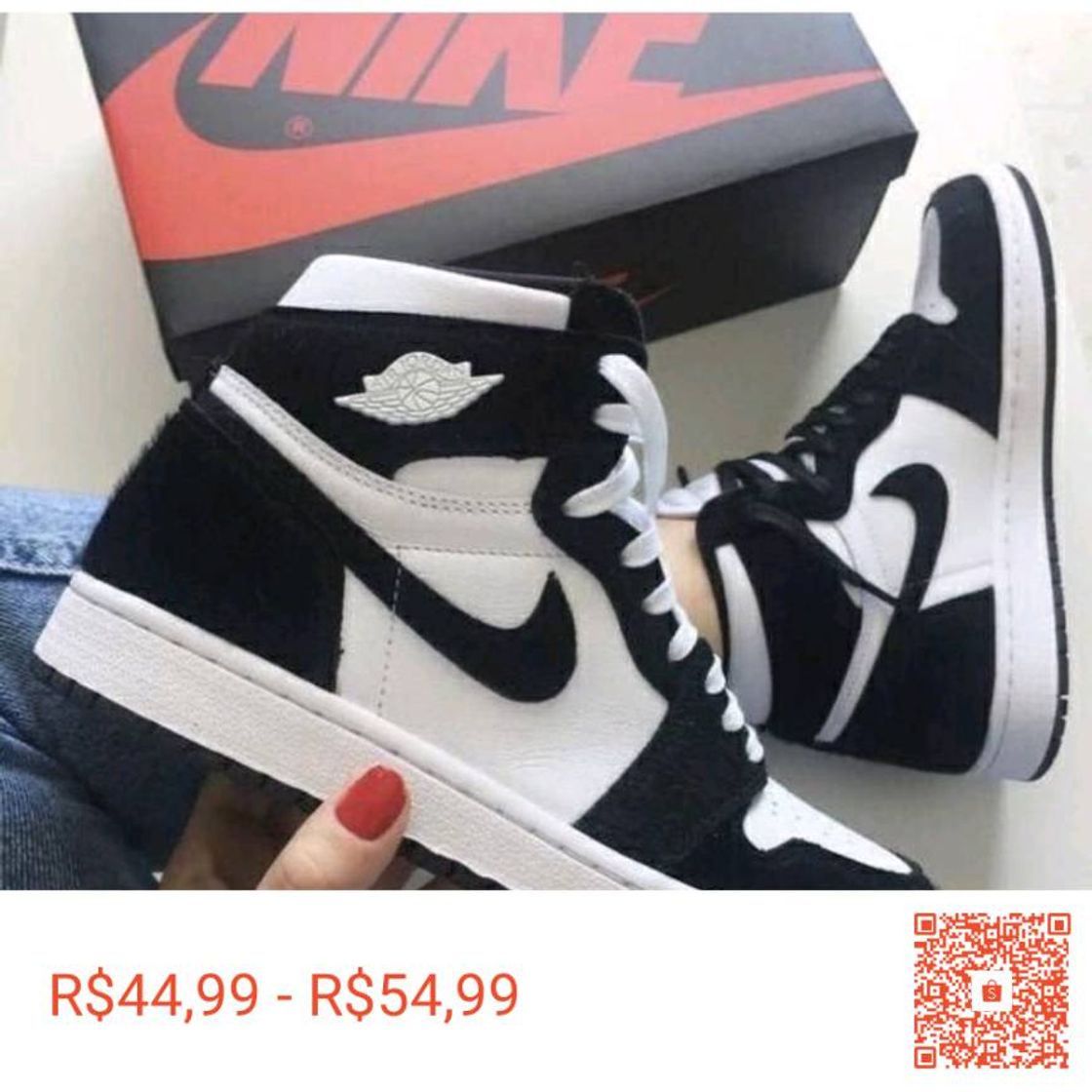 Moda Tênis Botinha Nike - Preto e Branco