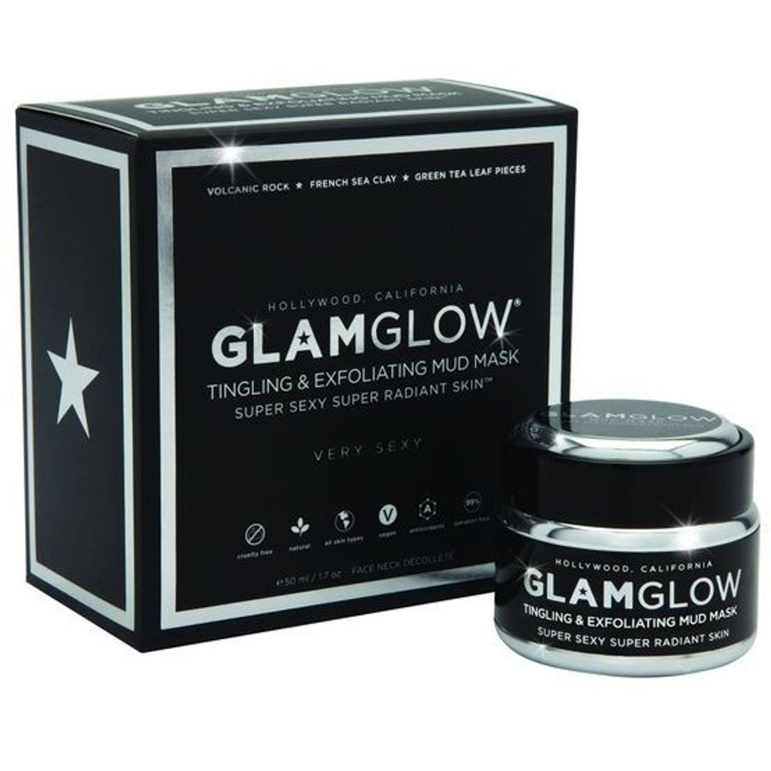 • Glam glow, black mask •