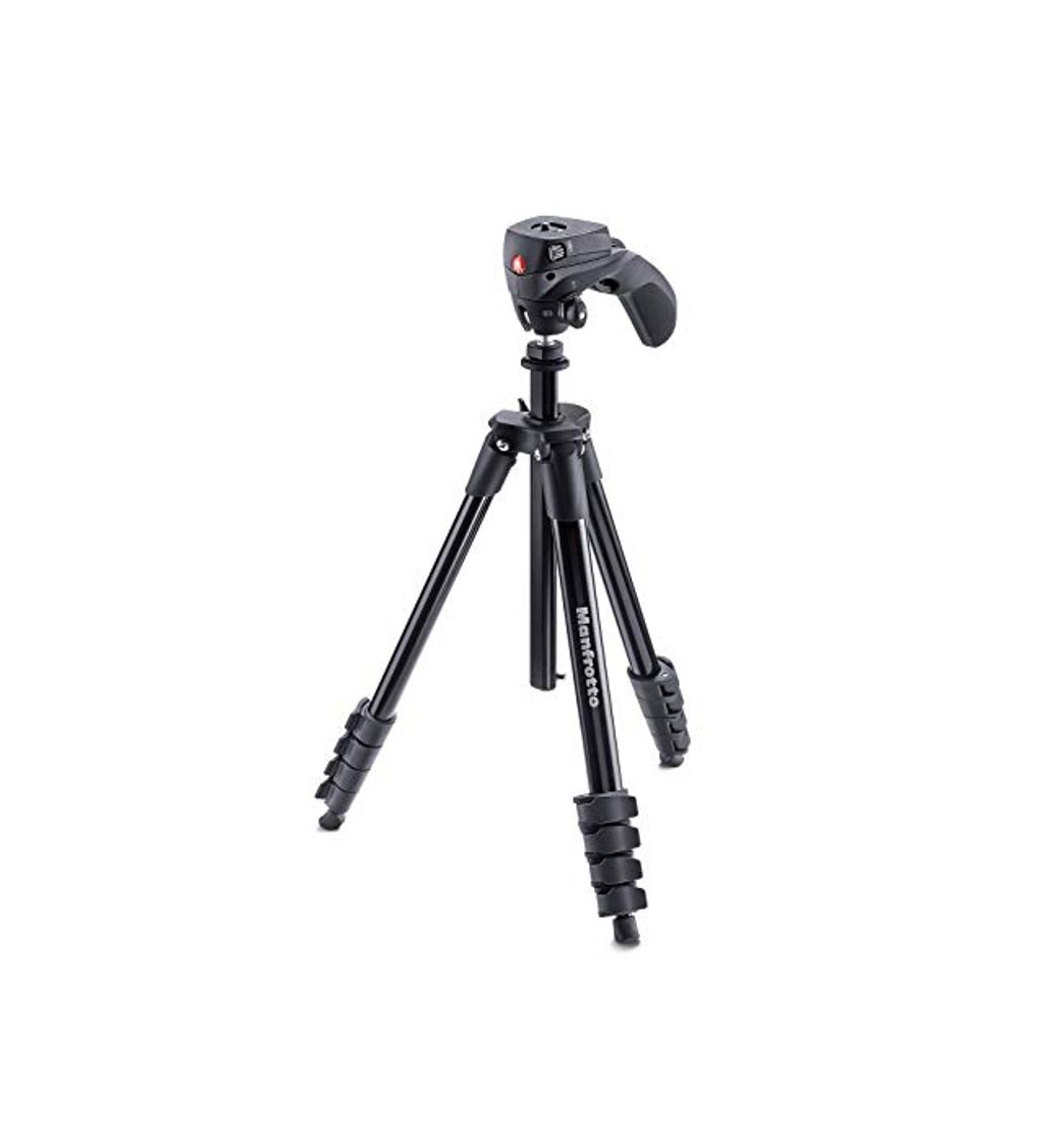 Electrónica Manfrotto Compact Action, Trípode con Rótula de Joystick para Cámaras Réflex