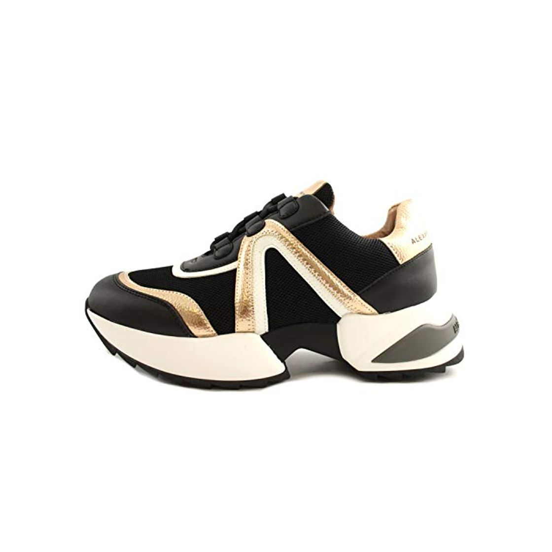 Fashion ALEXANDER SMITH Zapatillas casual para mujer de piel y tela negra con