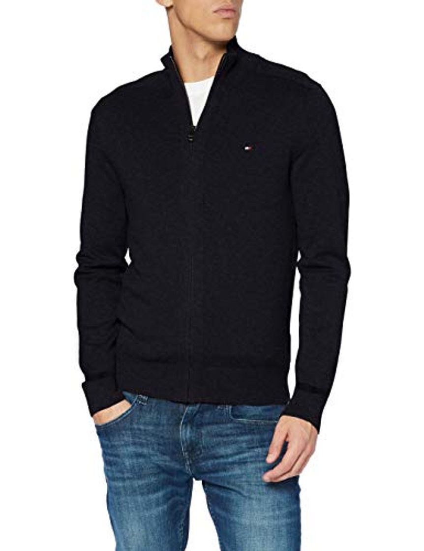 Fashion Tommy Hilfiger Pima Cotton Cashmere Zip Through Suéter