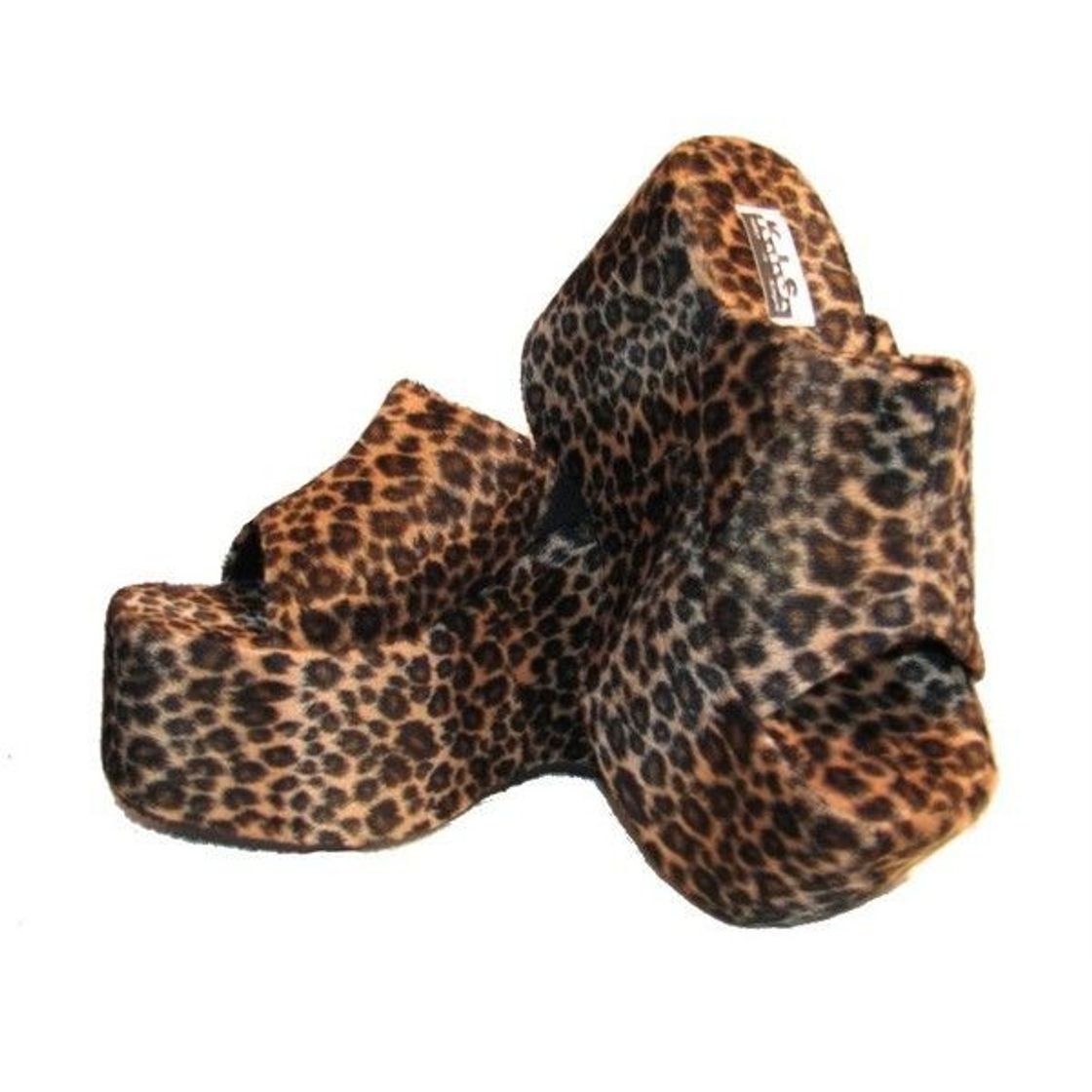 Social Vintage 1980's Leopard Faux Fur Platform Sandal