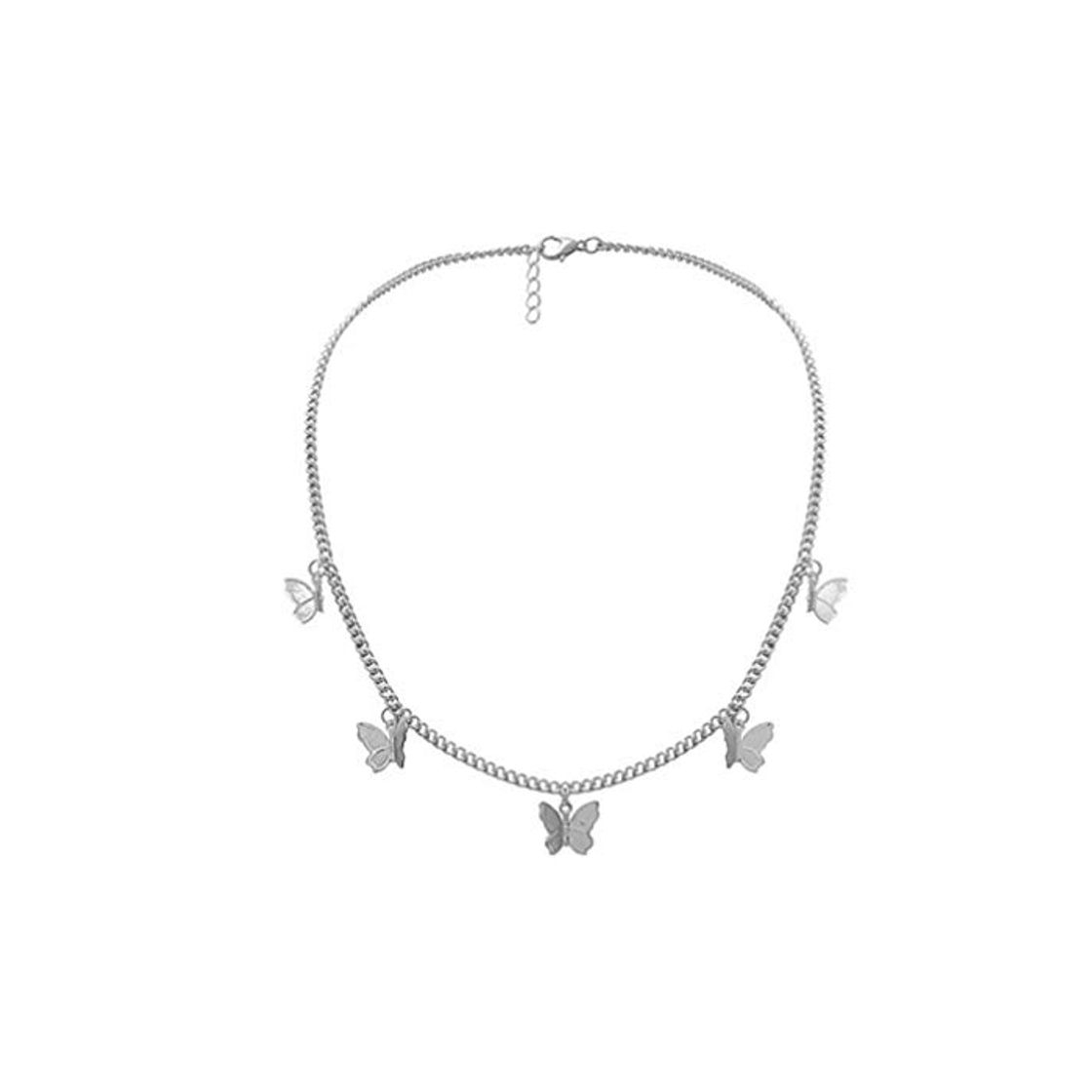 Moda Canjerusof Neckle Insectos voladores Neckle 5 Mariposas clavícula Cadena de Plata Insectos voladores Neckle Colgante de Reloj de la joyería