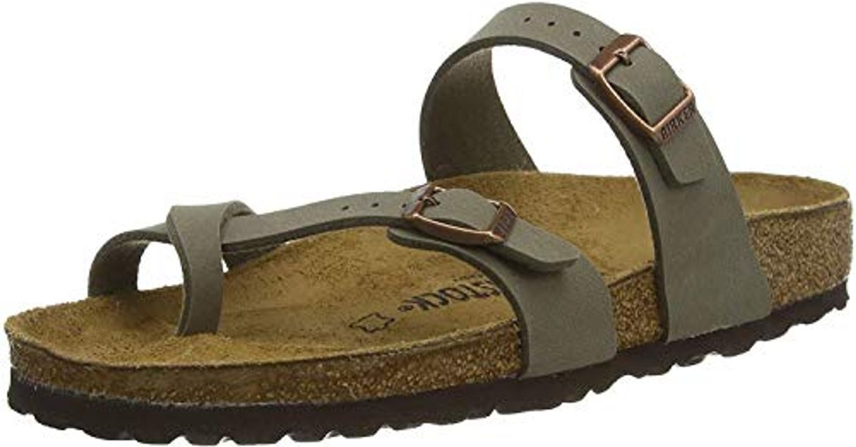 Fashion Birkenstock Mayari Birko-Flor Nubuck, Chanclas para Mujer, Gris