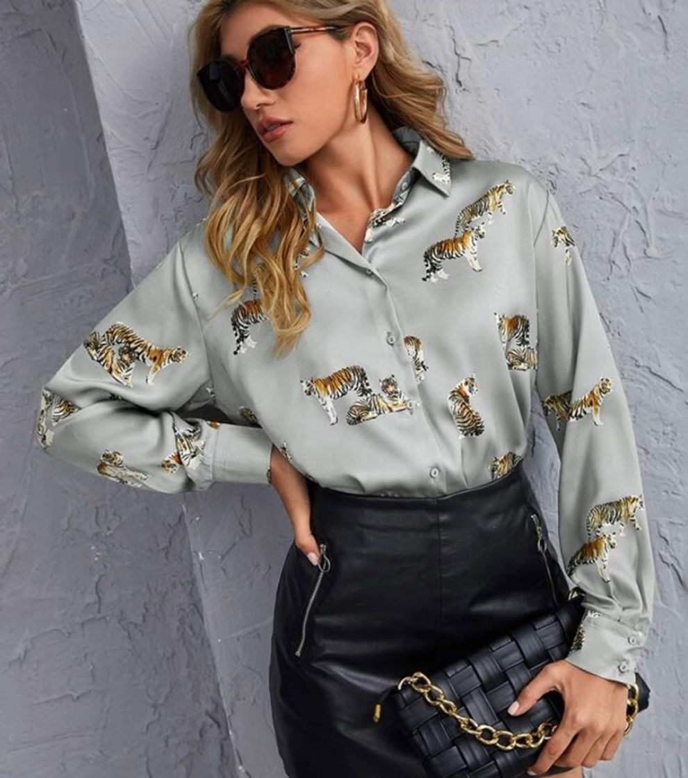 Moda Camisa con estampado de tigre