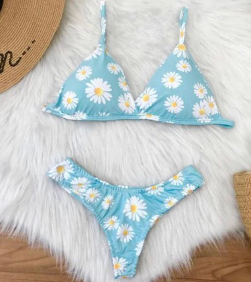 Fashion Biquíni asa delta floral- azul🌻💙