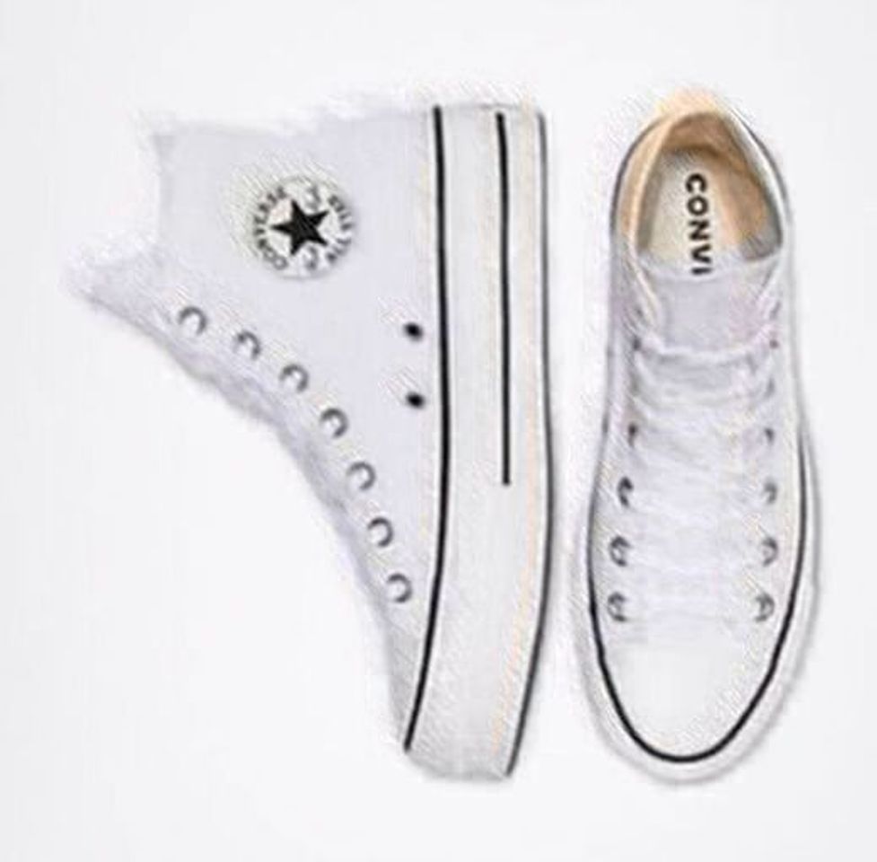 Fashion Converse Chuck Taylor CTAS Lift Hi, Zapatillas para Mujer, Blanco