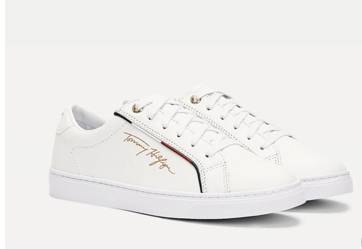 Fashion Signature Leather Mix Trainers | WHITE | Tommy Hilfiger