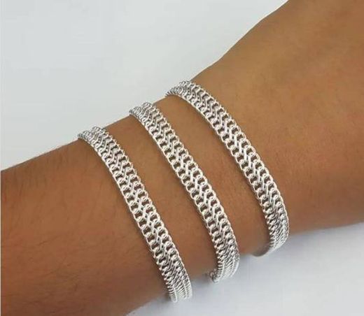 Pulseira esteira prata