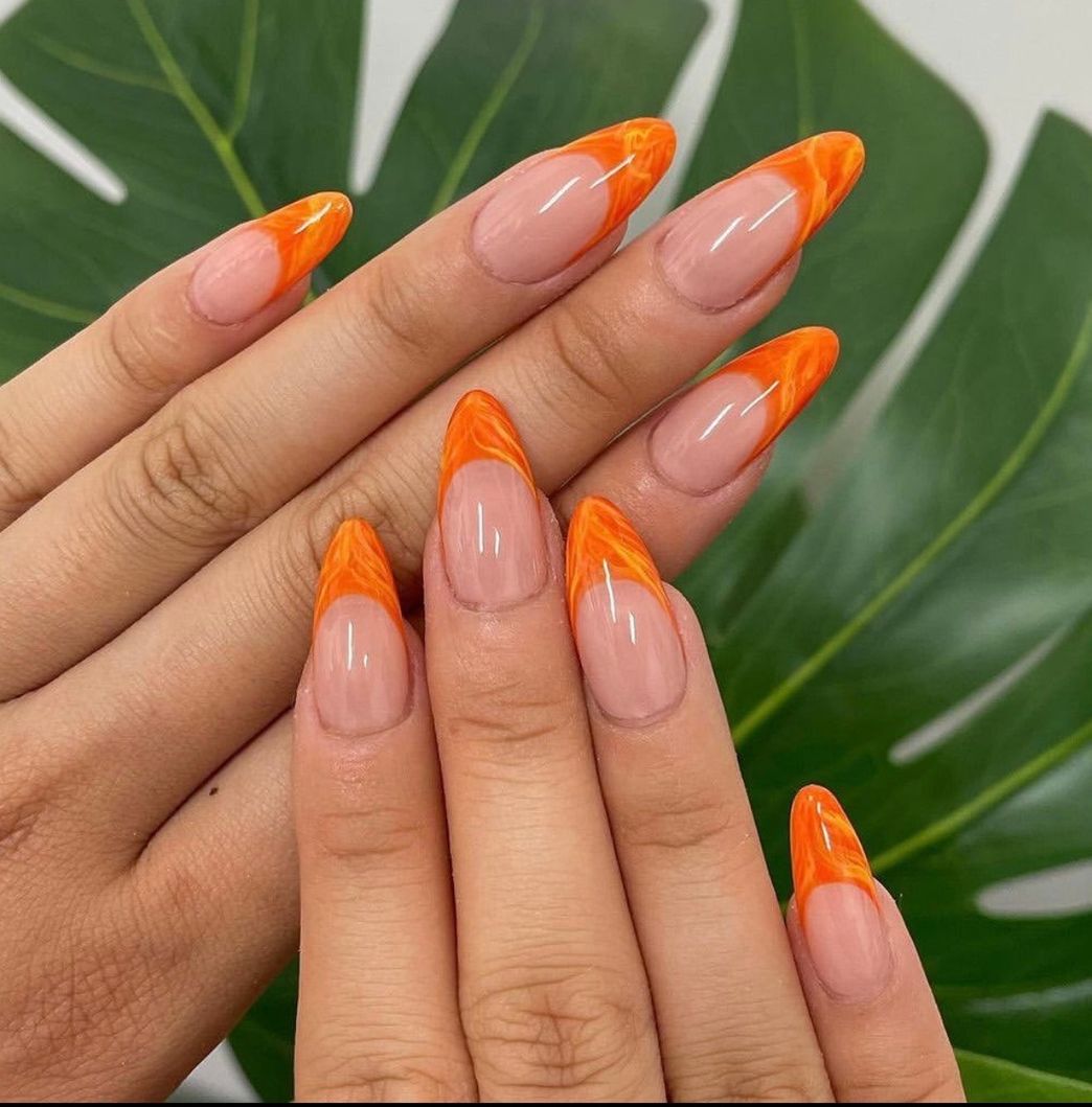 Fashion Uñas naranja🍊