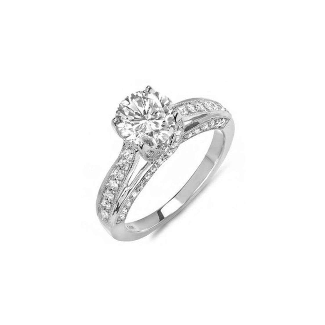 Social DazzlingRock - Anillo de compromiso de oro blanco de 14 quilates con