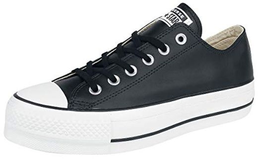 Converse Chuck Taylor CTAS Lift Clean Ox, Zapatillas Mujer, Negro