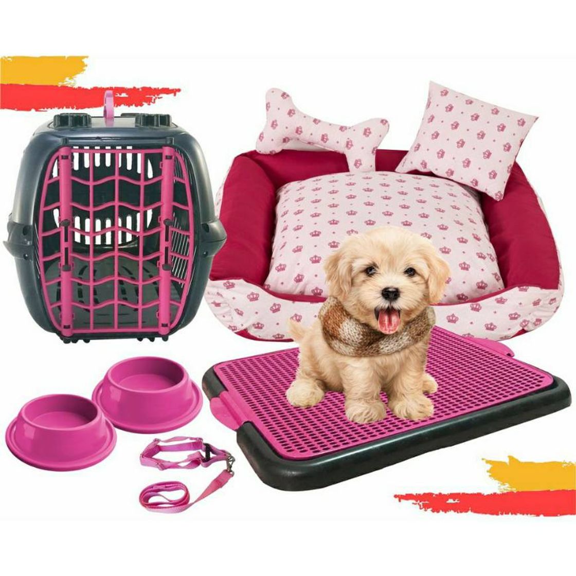 Fashion Kit:Cama Pet 50x40 lavável + Transporte + Xixi Dog + Brindes