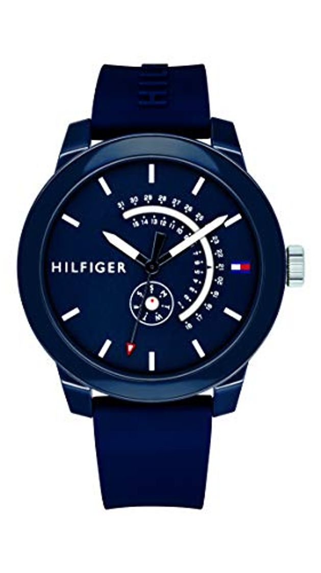 Social Tommy Hilfiger Reloj Analógico para Hombre de Cuarzo con Correa en Silicona