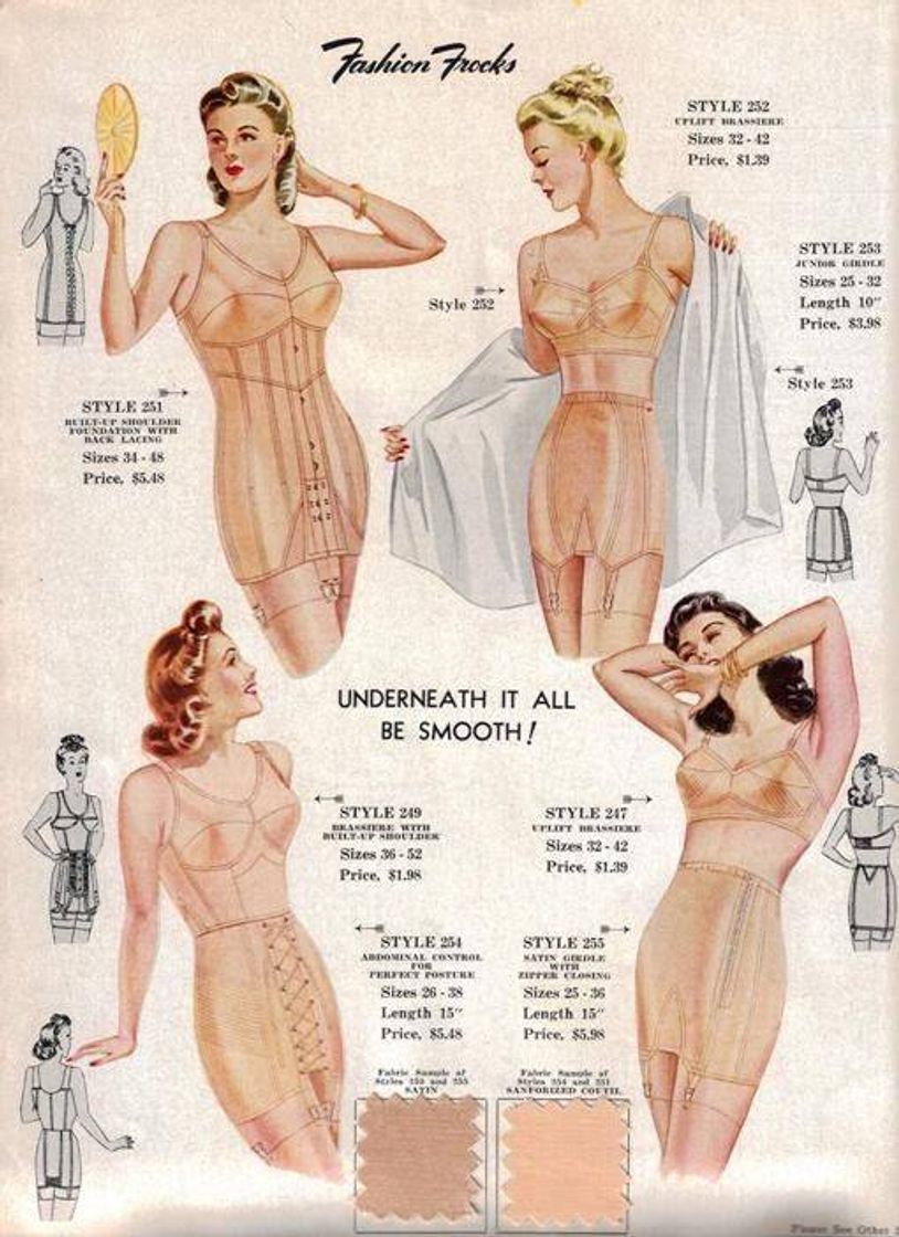 Moda Espartilhos vintage 1950