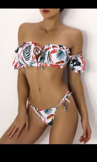 Aibrou Bikini Mujer Conjunto Sexy Cabestro Cuello Bañador Cuello en V