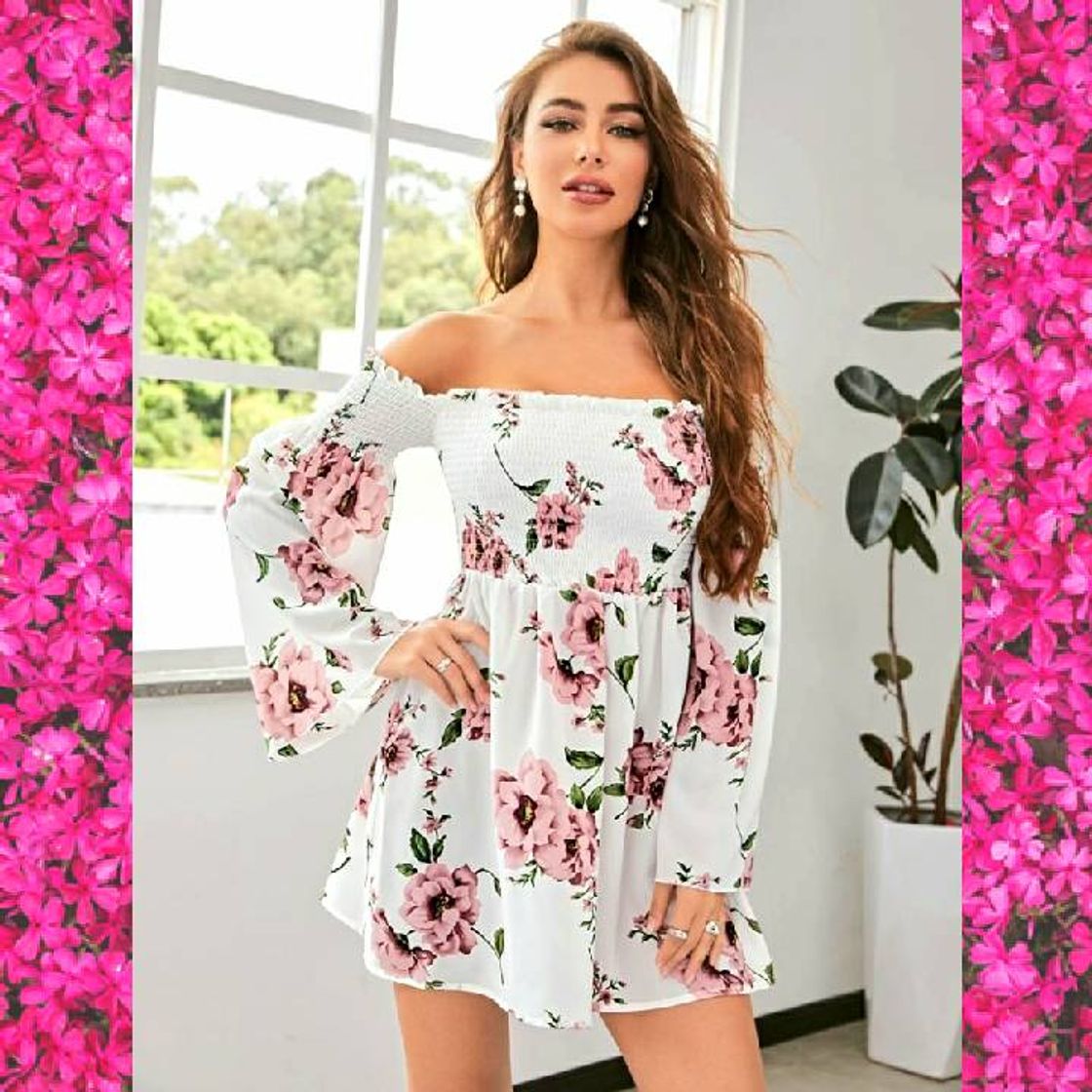 Moda Vestido Elegante Floral 