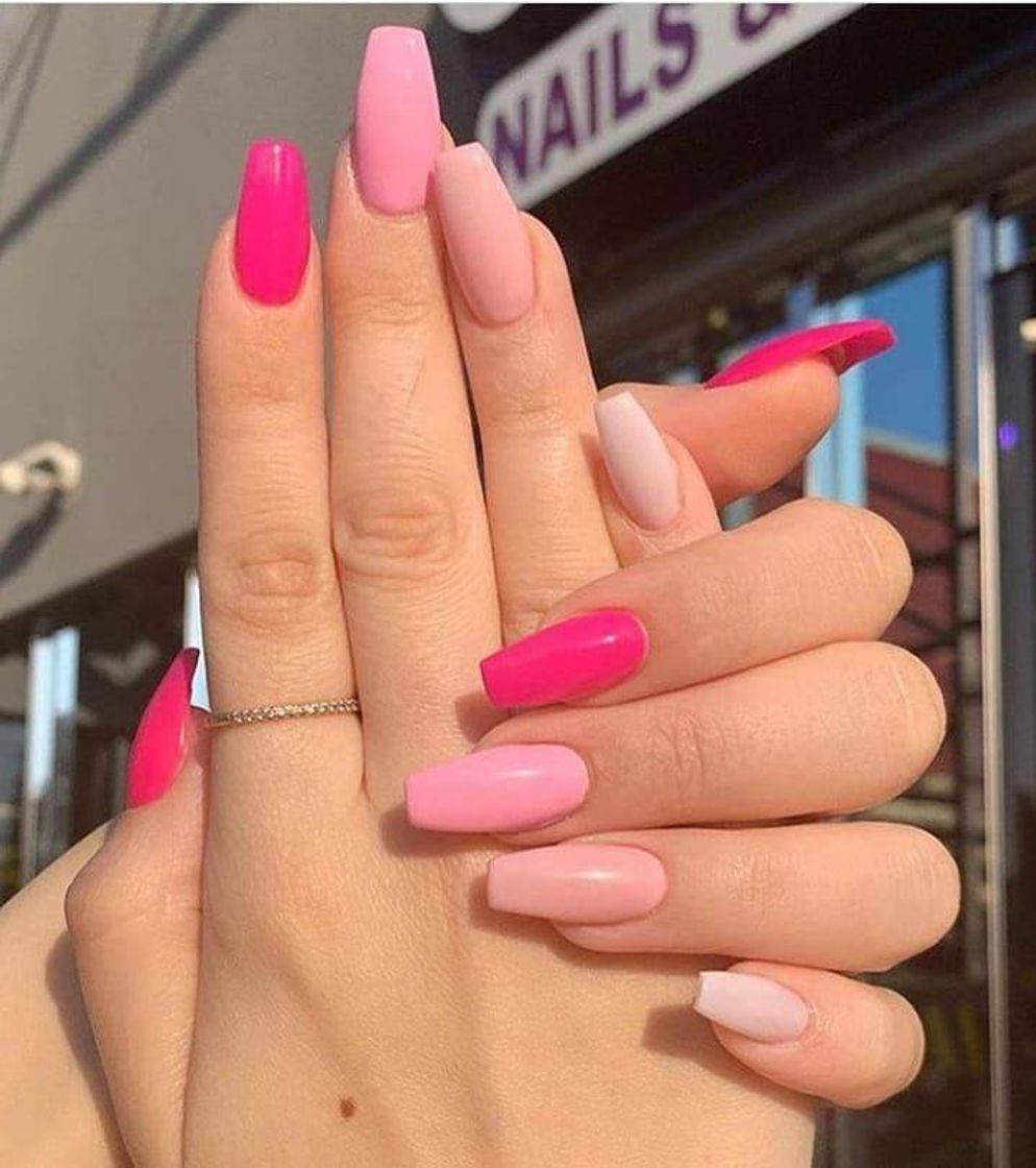 Moda Unhas rosa