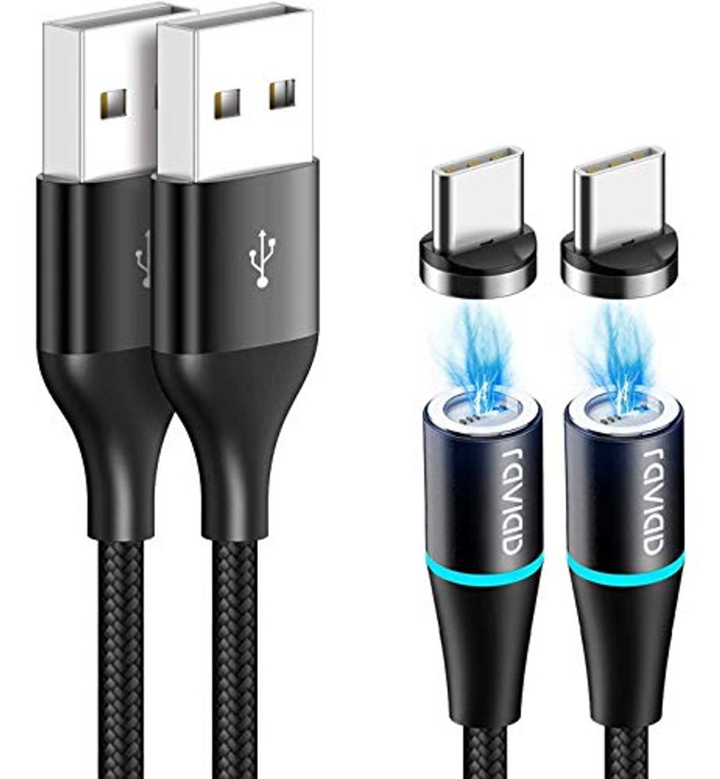 Product Magnético Cable USB Tipo C, RAVIAD [2 Pack, 1M] Magnetico Cargador Tipo