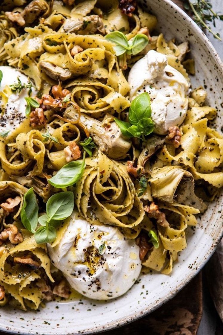 Fashion roasted lemon artichoke and browned butter pasta