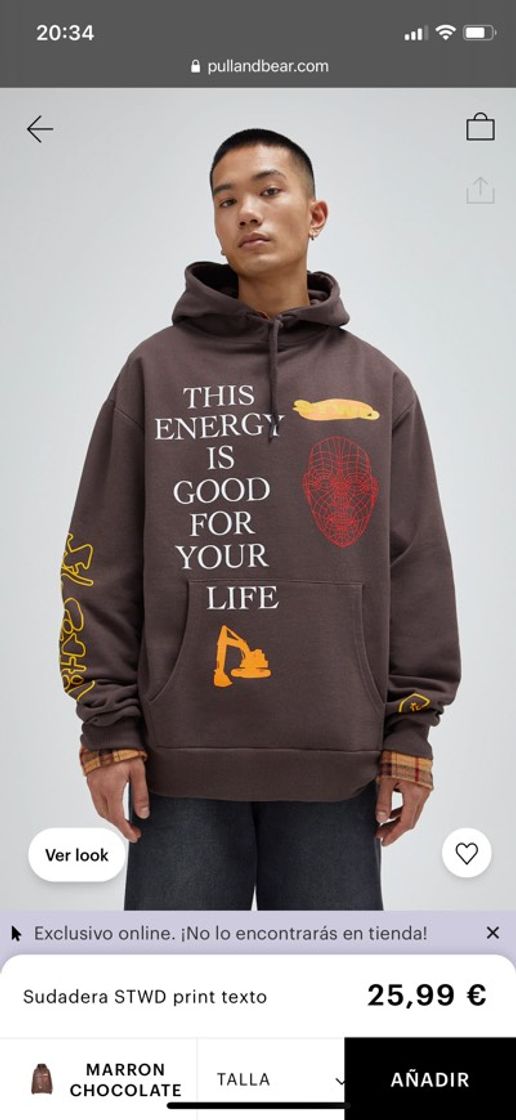 Social Sudadera marrón con frase motivadora.