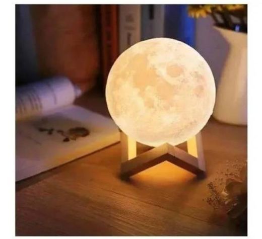 Luminária Lua 3d Led Abajur Promoção Decoração Quarto Base