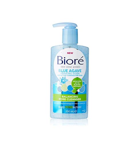 Biore Blue Agave - Limpiador para equilibrar los poros de bicarbonato de