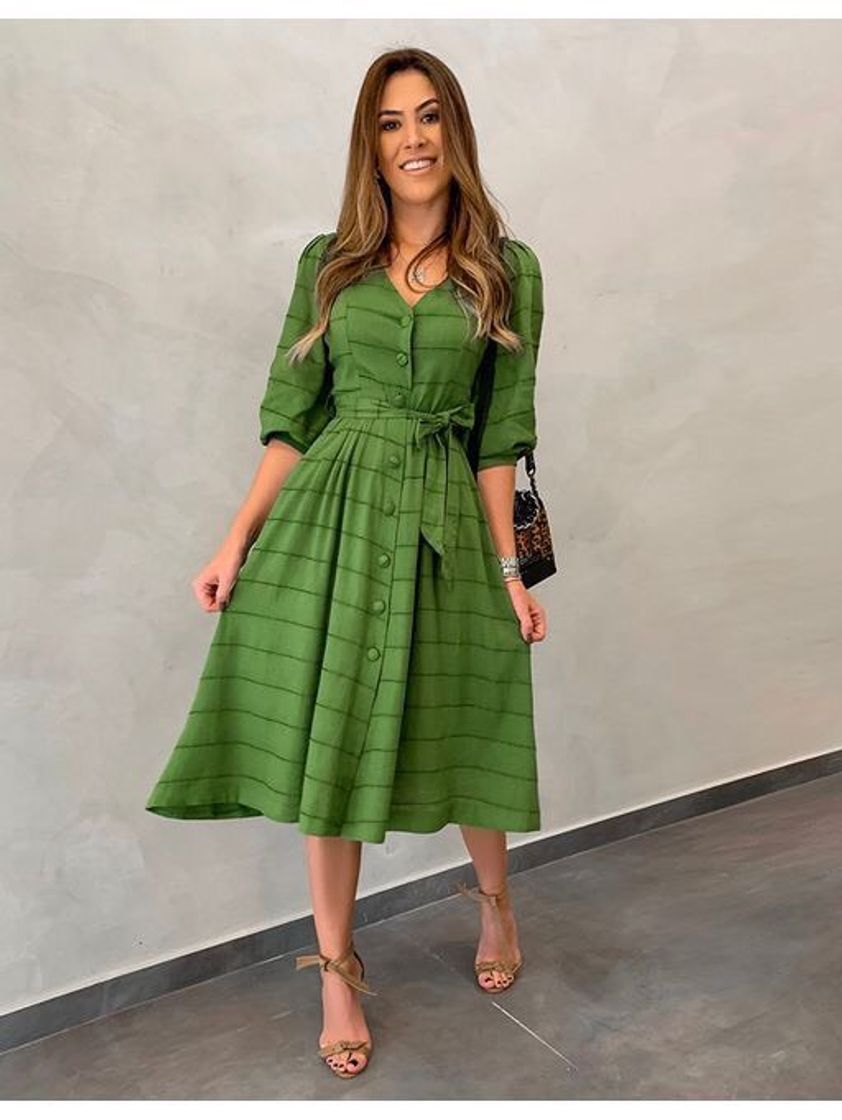 Fashion Vestido midi, lindo né?!💚