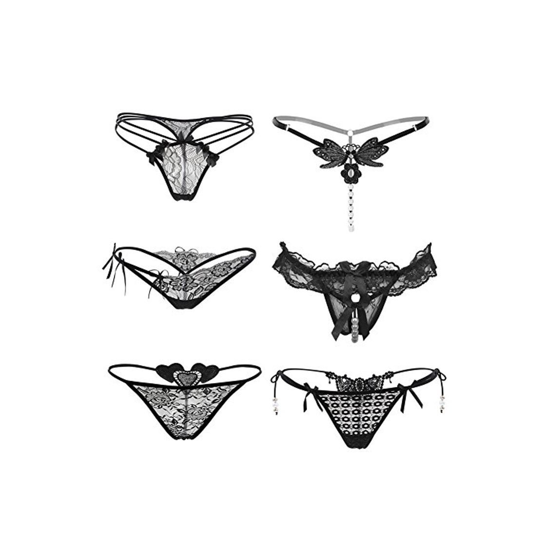 Social Nightaste Ropa Interior Sexy Elástico de Encaje Floral Tanga para Mujeres