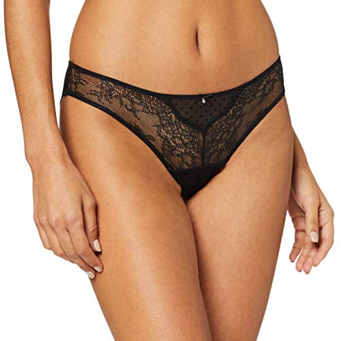 Social Women's Secret Feminine Flock Black Sujetador con Push-up, Negro
