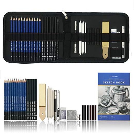 Profesional Lapices De Dibujo Artístico - 36 Piezas Set Incluye Grafito